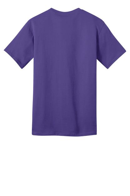 Rear View of Purple Port & Co Ring Spun Cotton Tee. PC150 plain