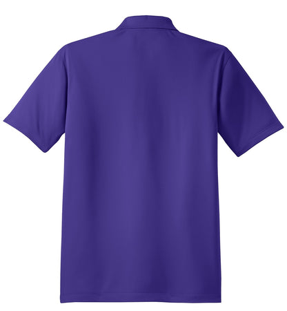 Rear View of Purple Sport-Tek Micropique Sport-Wick Polo. ST650 plain