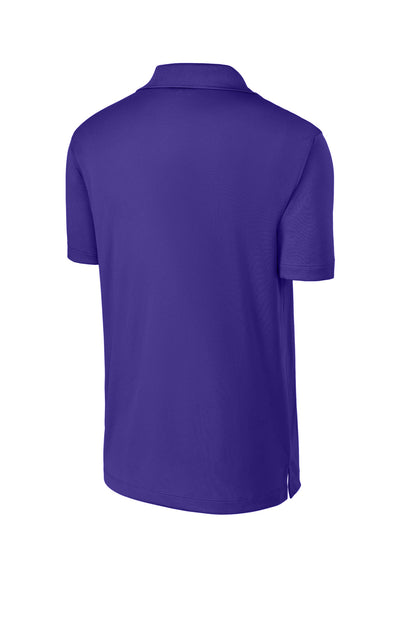 Rear View of Purple Sport-Tek Micropique Sport-Wick Polo. ST650 plain