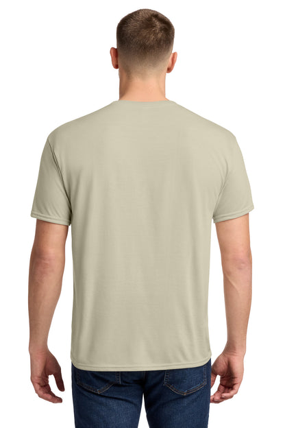 Rear View of Putty Jerzees Dri-Power 100% Polyester T-Shirt. 21M plain