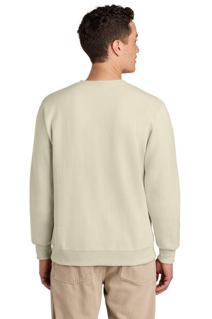 Rear View of Putty Jerzees Eco Premium Blend Crewneck Sweatshirt 701M plain