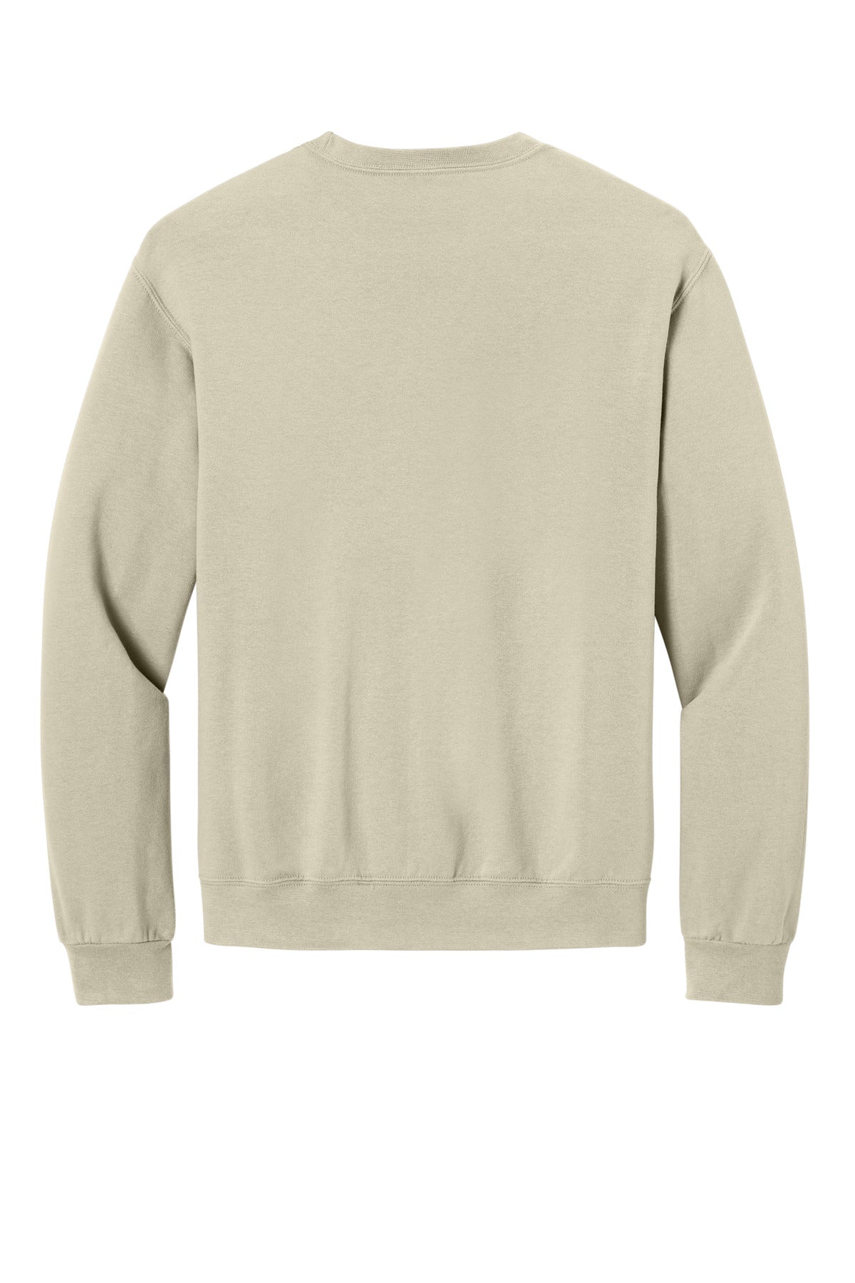 Rear View of Putty Jerzees Ultimate Unisex CVC Ring Spun Crewneck Sweatshirt IC48M plain