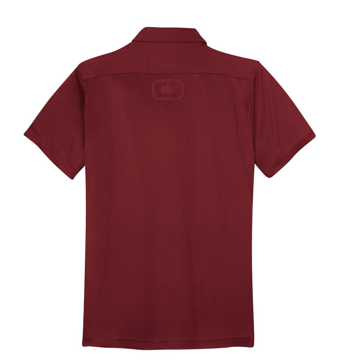 Rear View of Rebel Red OGIO - Hybrid Polo. OG109 plain