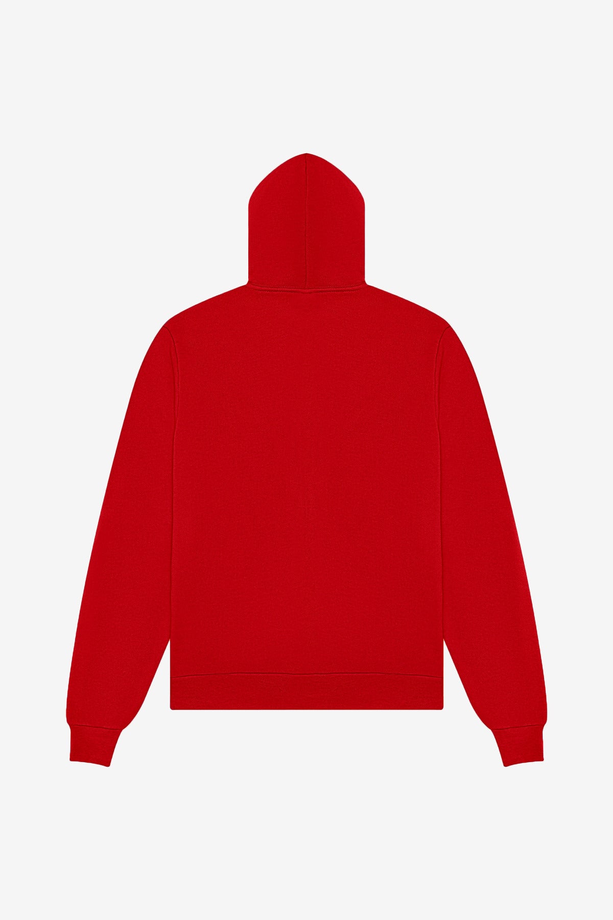Rear View of Red BELLA+CANVAS Unisex Sponge Fleece Full-Zip Hoodie. BC3739
