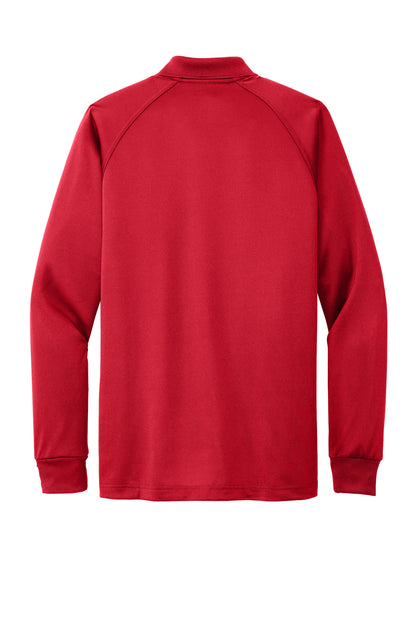 Rear View of Red CornerStone - Select Long Sleeve Snag-Proof Tactical Polo. CS410LS plain