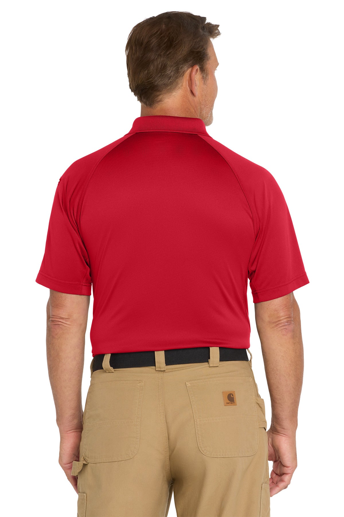 Rear View of Red CornerStone - Select Snag-Proof Tactical Polo. CS410 plain