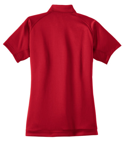 Rear View of Red CornerStone Women's Select Snag-Proof Tactical Polo. CS411 plain