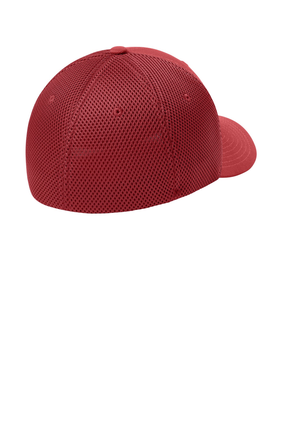 Rear View of Red Flexfit Ultrafiber Airmesh Cap FF6533 plain