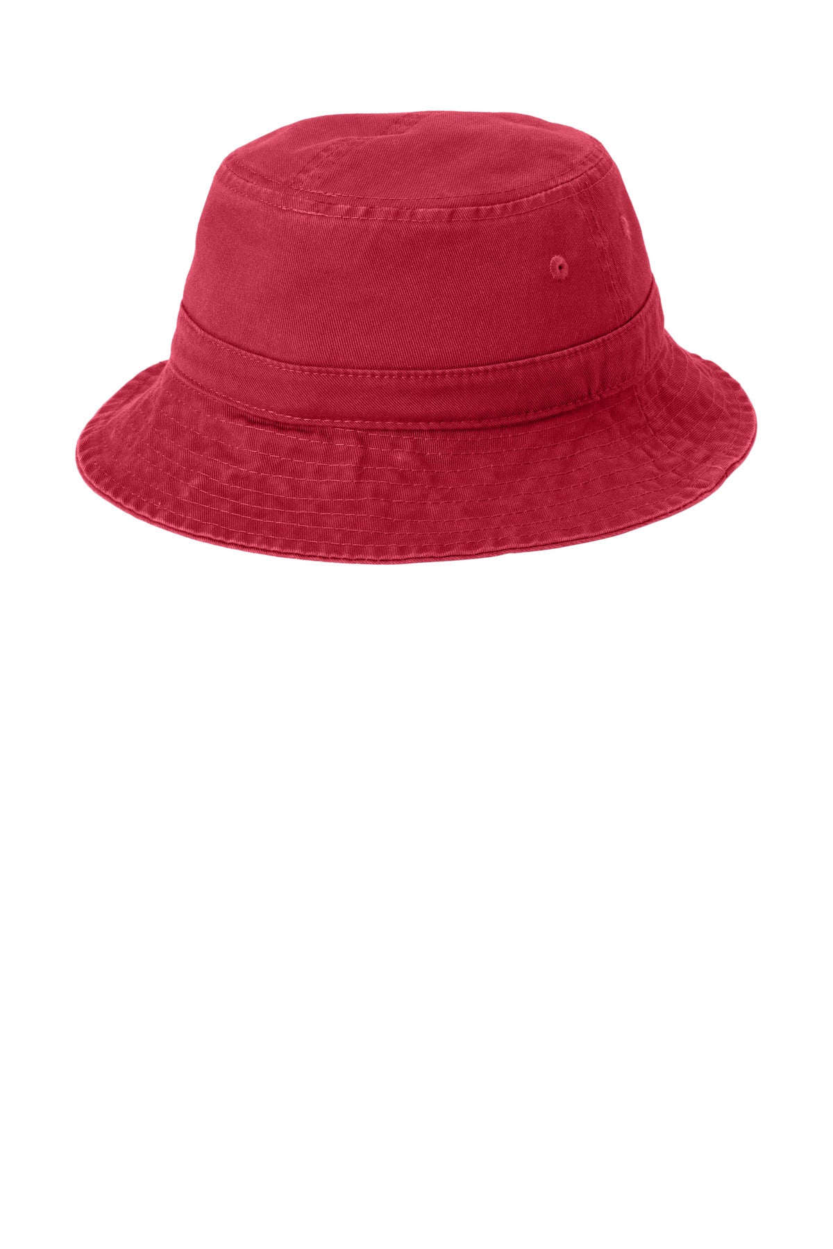 Rear View of Red Port Authority Bucket Hat. PWSH2 plain