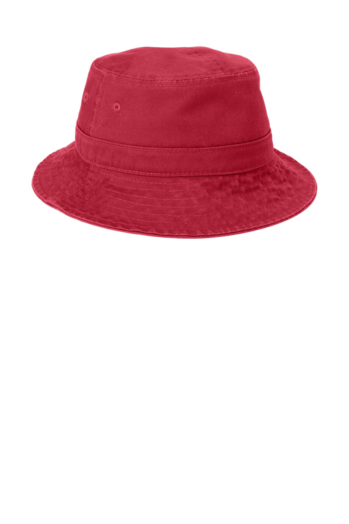 Rear View of Red Port Authority Bucket Hat. PWSH2 plain