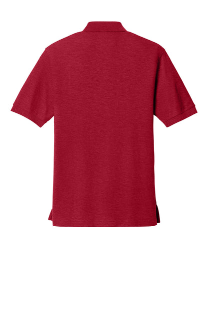 Rear View of Red Port Authority Silk Touch Polo K500 plain