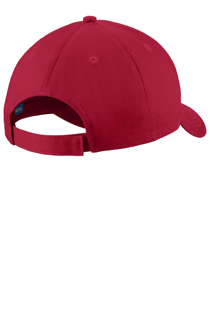 Rear View of Red Port Authority Uniforming Twill Cap. C913 plain