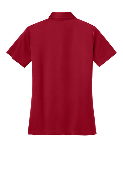 Rear View of Red Port Authority Women's Silk Touch Performance Polo. L540 plain