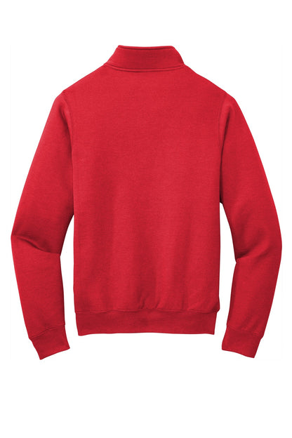 Rear View of Red Port & Co Core Fleece 1/4-Zip Pullover Sweatshirt PC78Q