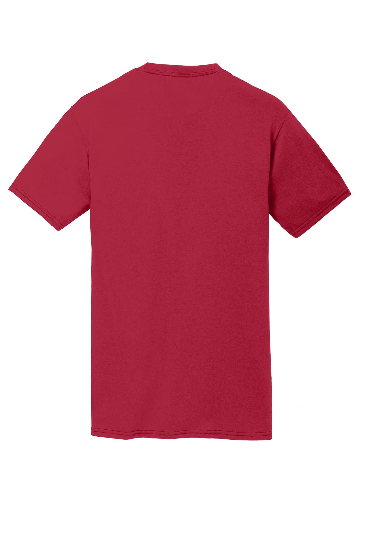 Rear View of Red Port & Co Performance Blend Tee. PC381 plain