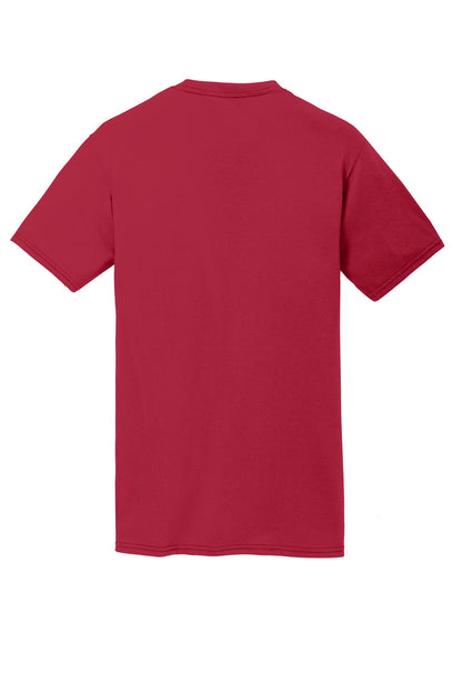 Rear View of Red Port & Co Performance Blend Tee. PC381 plain