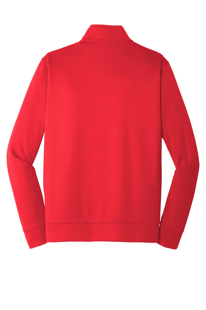 Rear View of Red Port & Co Performance Fleece 1/4-Zip Pullover Sweatshirt. PC590Q plain