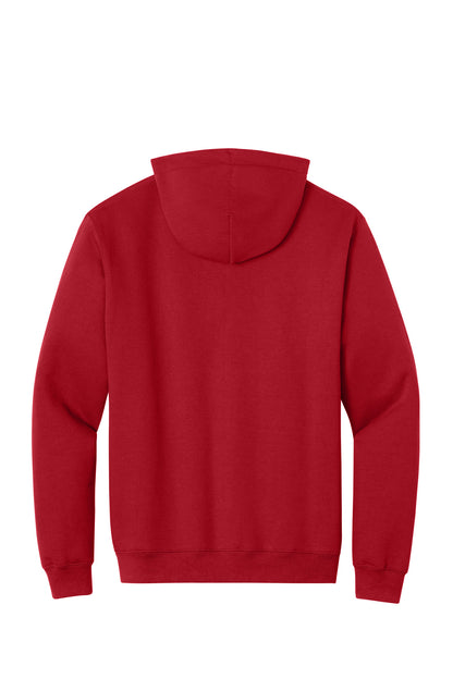Rear View of Red Port & Co Tall Essential Fleece Pullover Hooded Sweatshirt. PC90HT plain