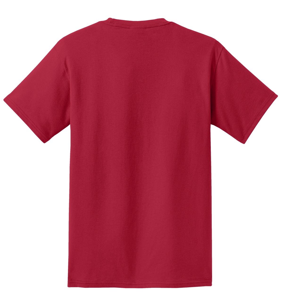Rear View of Red Port & Co Tall Essential Pocket Tee. PC61PT plain
