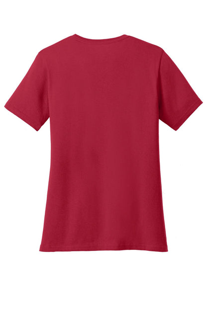 Rear View of Red Port & Co Women's Core Blend Tee. LPC55 plain