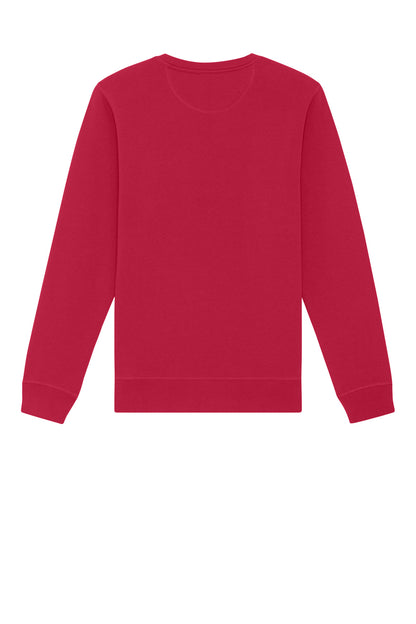 Rear View of Red Stanley/Stella Unisex Roller Crewneck Sweatshirt SXU010 plain