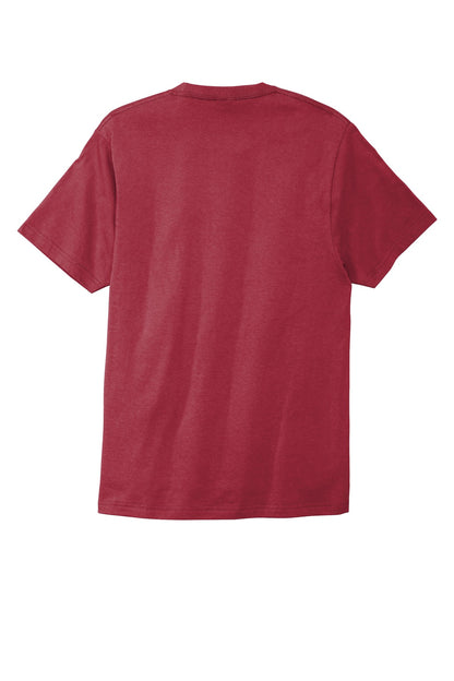 Rear View of Rich Red Port & Co Bouncer Tee PC600 plain
