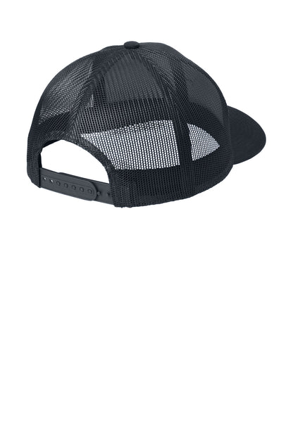 Rear View of RichNavy Port Authority Snapback Trucker Cap. C402 plain
