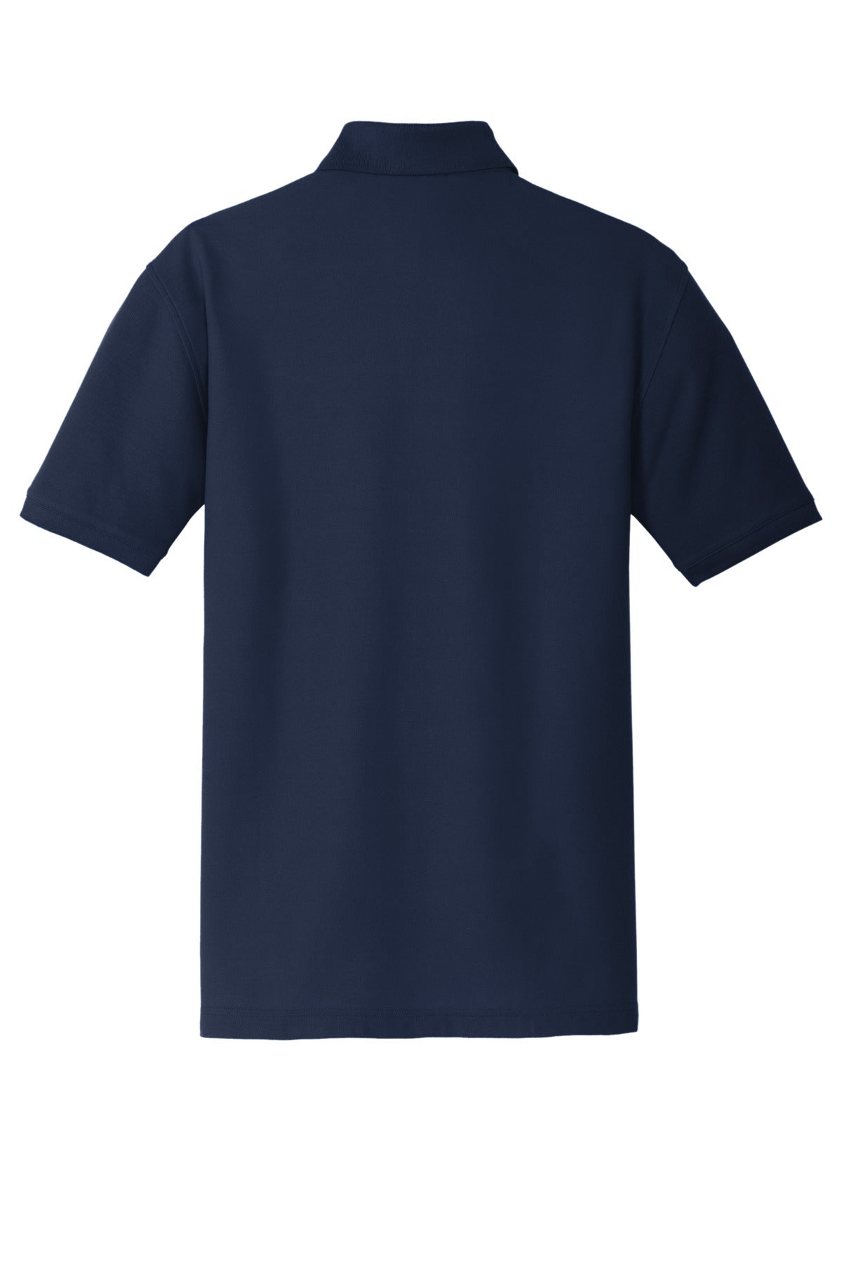 Rear View of River Blue Nvy Port Authority Core Classic Pique Polo. K100 plain