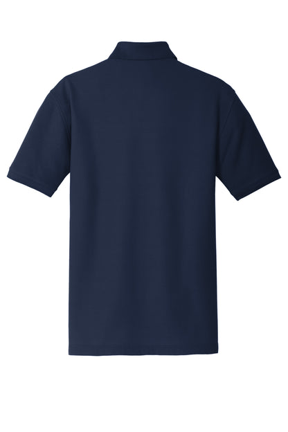 Rear View of River Blue Nvy Port Authority Core Classic Pique Polo. K100 plain