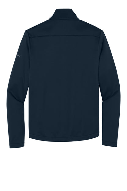 Rear View of RiverBlNv Eddie Bauer Smooth Mid Layer Fleece 1/2-Zip EB2360 plain