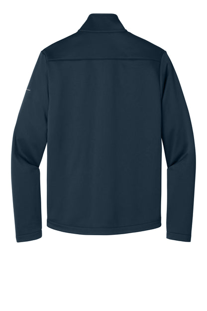 Rear View of RiverBlNv Eddie Bauer Smooth Mid Layer Fleece Full-Zip EB2460 plain
