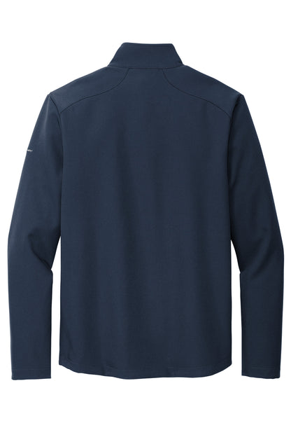 Rear View of RiverBlNv Eddie Bauer Stretch Soft Shell Jacket EB544 plain