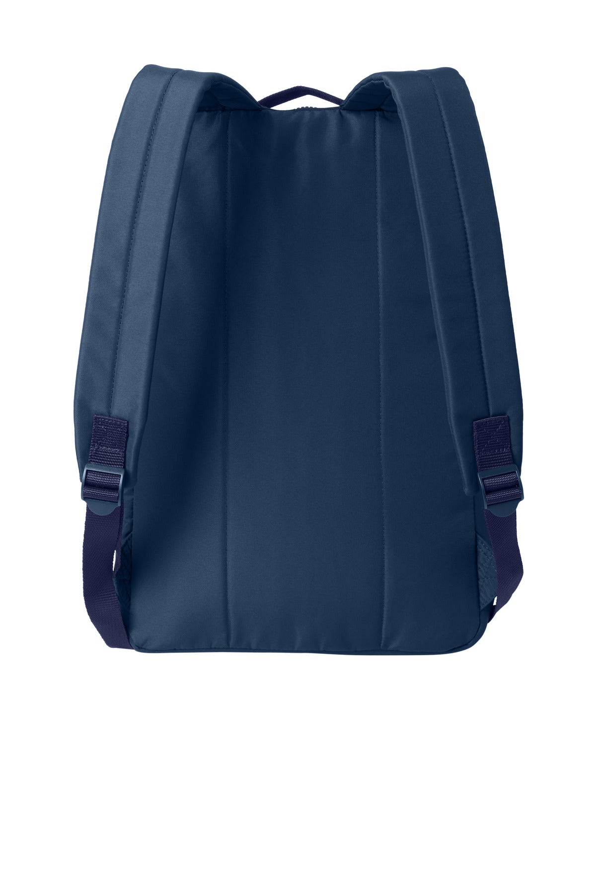 Rear View of RiverBlNv Port Authority Matte Backpack BG235 plain