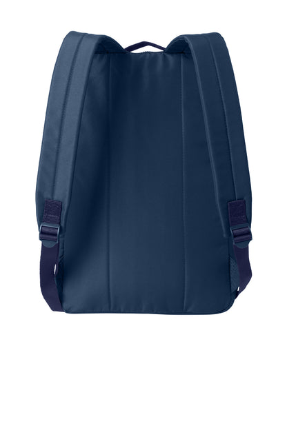 Rear View of RiverBlNv Port Authority Matte Backpack BG235 plain