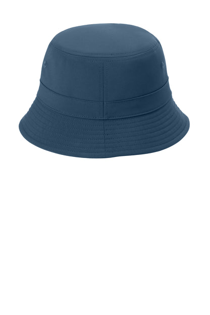 Rear View of RiverBlNv Port Authority Poly Bucket Hat C980 plain