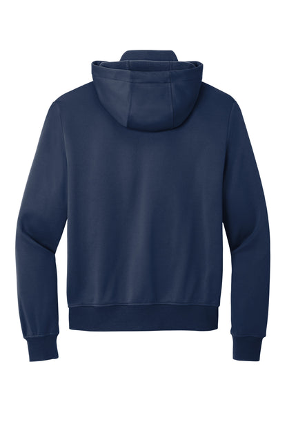 Rear View of RiverBlNv Port Authority Smooth Fleece Hooded Jacket F814 plain