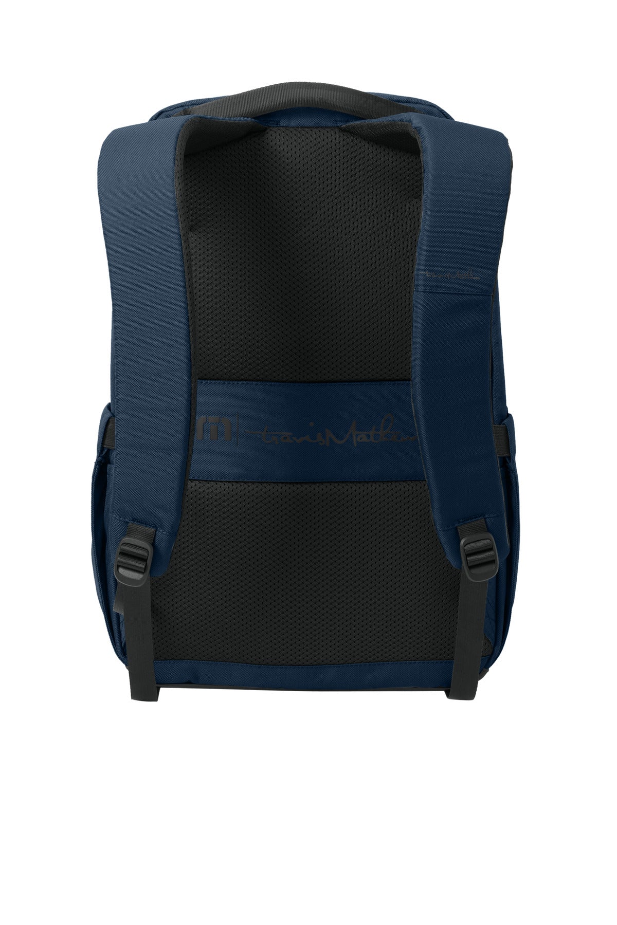 Rear View of RiverBlNv TravisMathew Approach Backpack TMB100