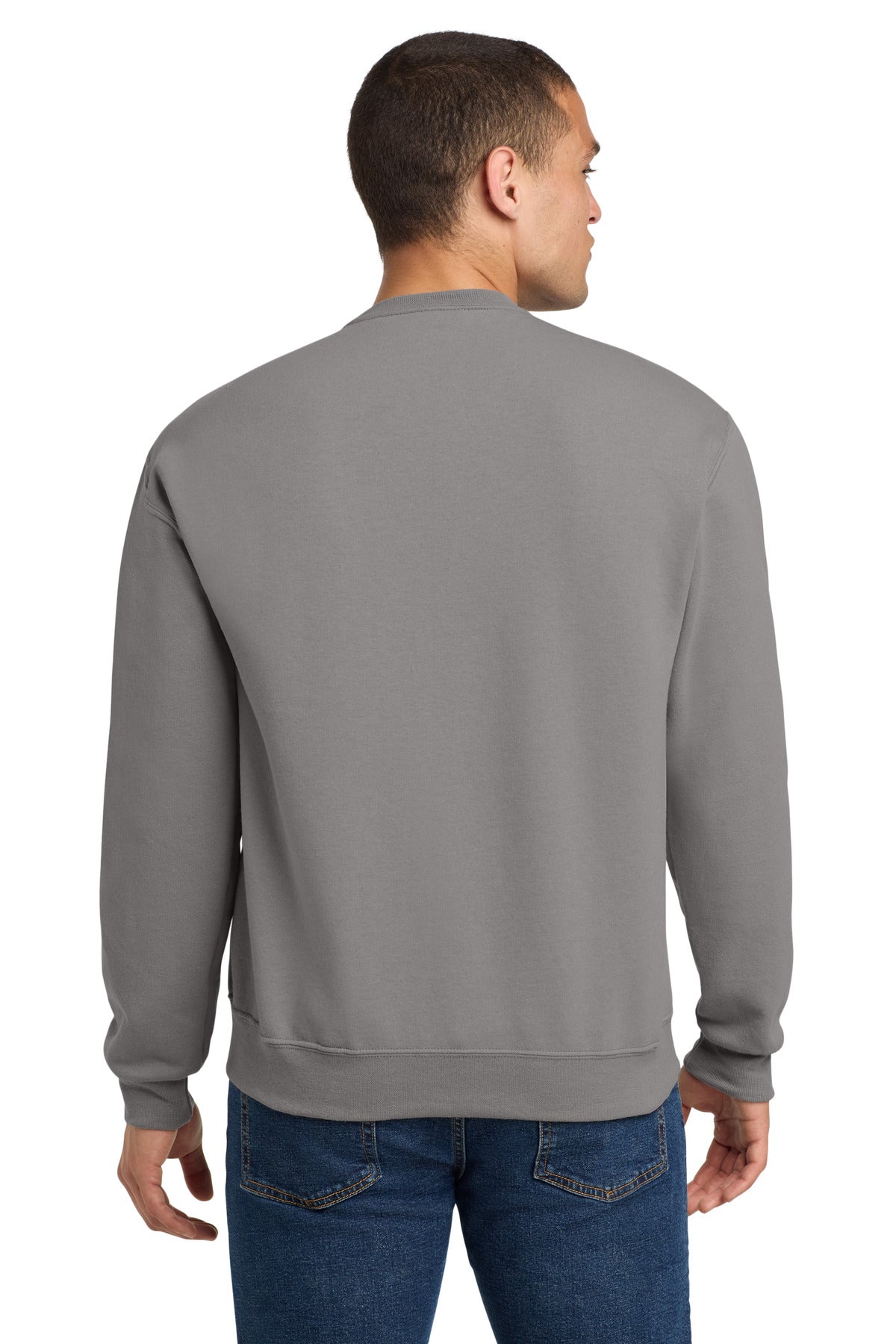 Rear View of Rock Jerzees - NuBlend Crewneck Sweatshirt. 562M plain