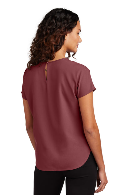 Rear View of Rosewood Mercer+Mettle Women's Stretch Crepe Crew MM2015 plain