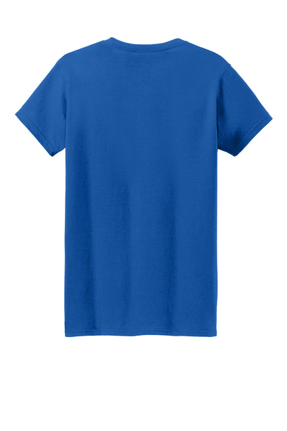 Rear View of Royal Gildan Women's Heavy Cotton 100% Cotton T-Shirt. 5000L plain