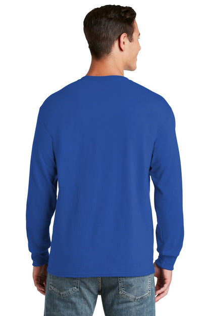 Rear View of Royal Jerzees - Dri-Power 50/50 Cotton/Poly Long Sleeve T-Shirt. 29LS plain