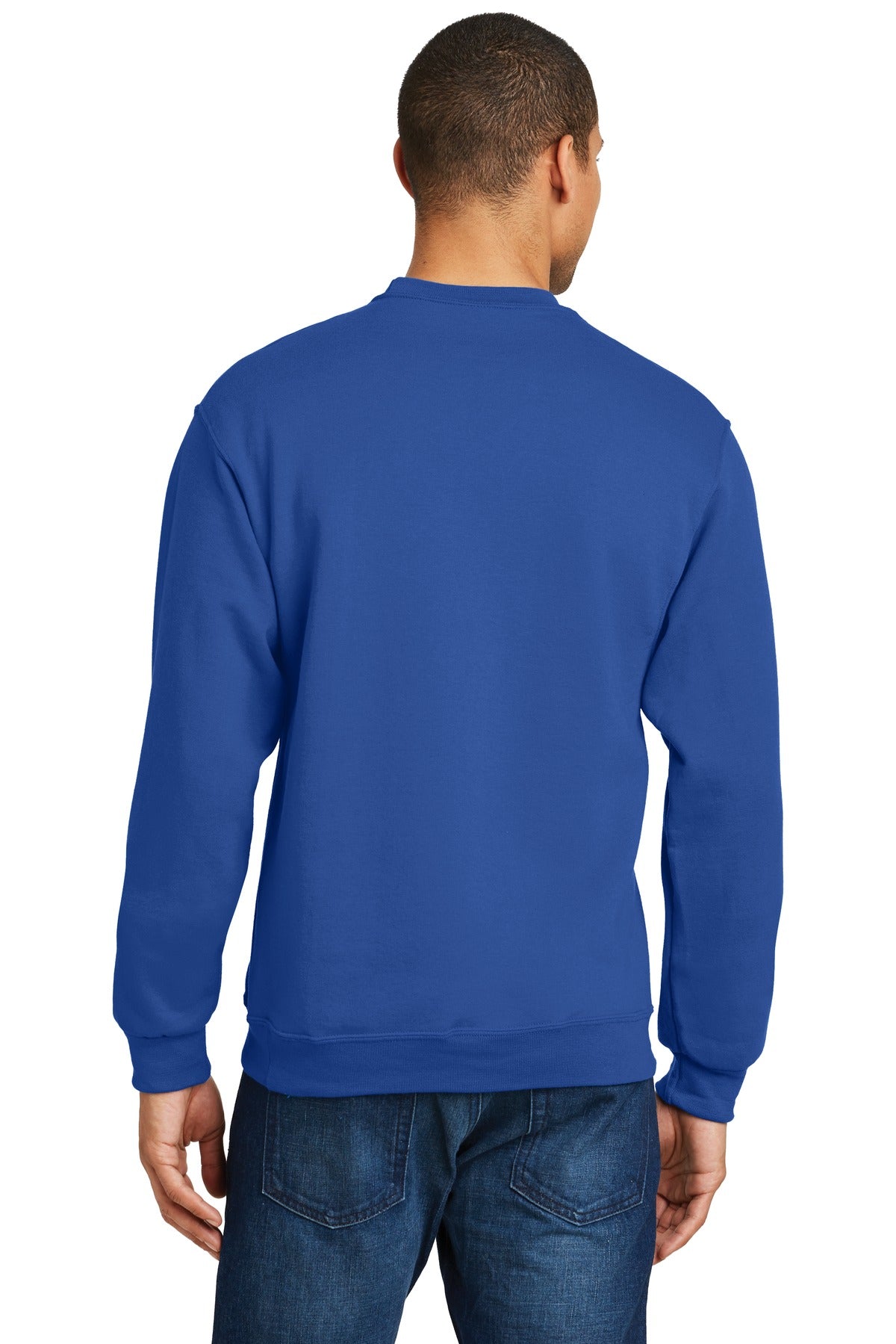 Rear View of ROYAL Jerzees - NuBlend Crewneck Sweatshirt. 562M plain