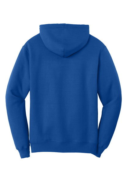 Rear View of Royal Port & Co Core Fleece Pullover Hooded Sweatshirt. PC78H