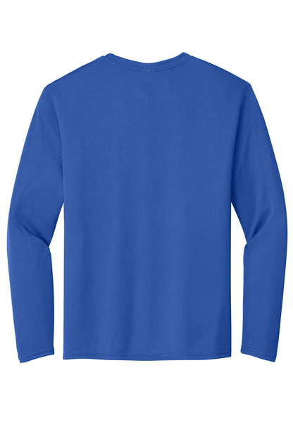 Rear View of Royal Port & Co Long Sleeve Performance Tee. PC380LS plain