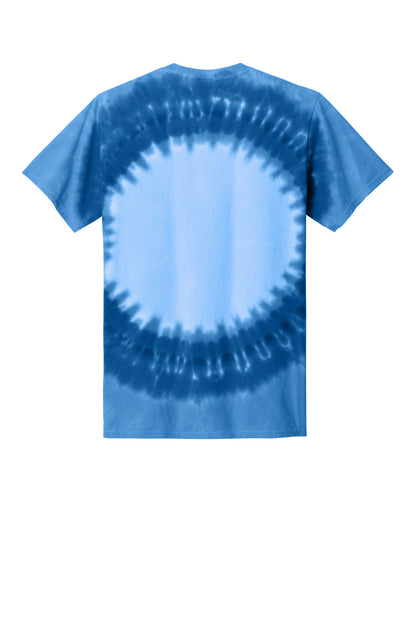 Rear View of Royal Port & Co Window Tie-Dye Tee. PC149 plain
