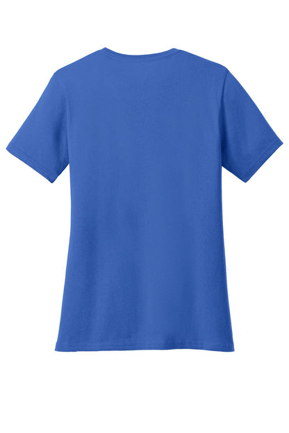Rear View of Royal Port & Co Women's Core Blend Tee. LPC55 plain