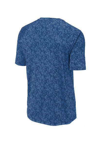 Rear View of Royal Sport-Tek Digi Camo Tee. ST460 plain