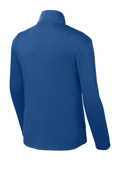 Rear View of Royal Sport-Tek Youth PosiCharge Competitor 1/4-Zip Pullover. YST357 plain
