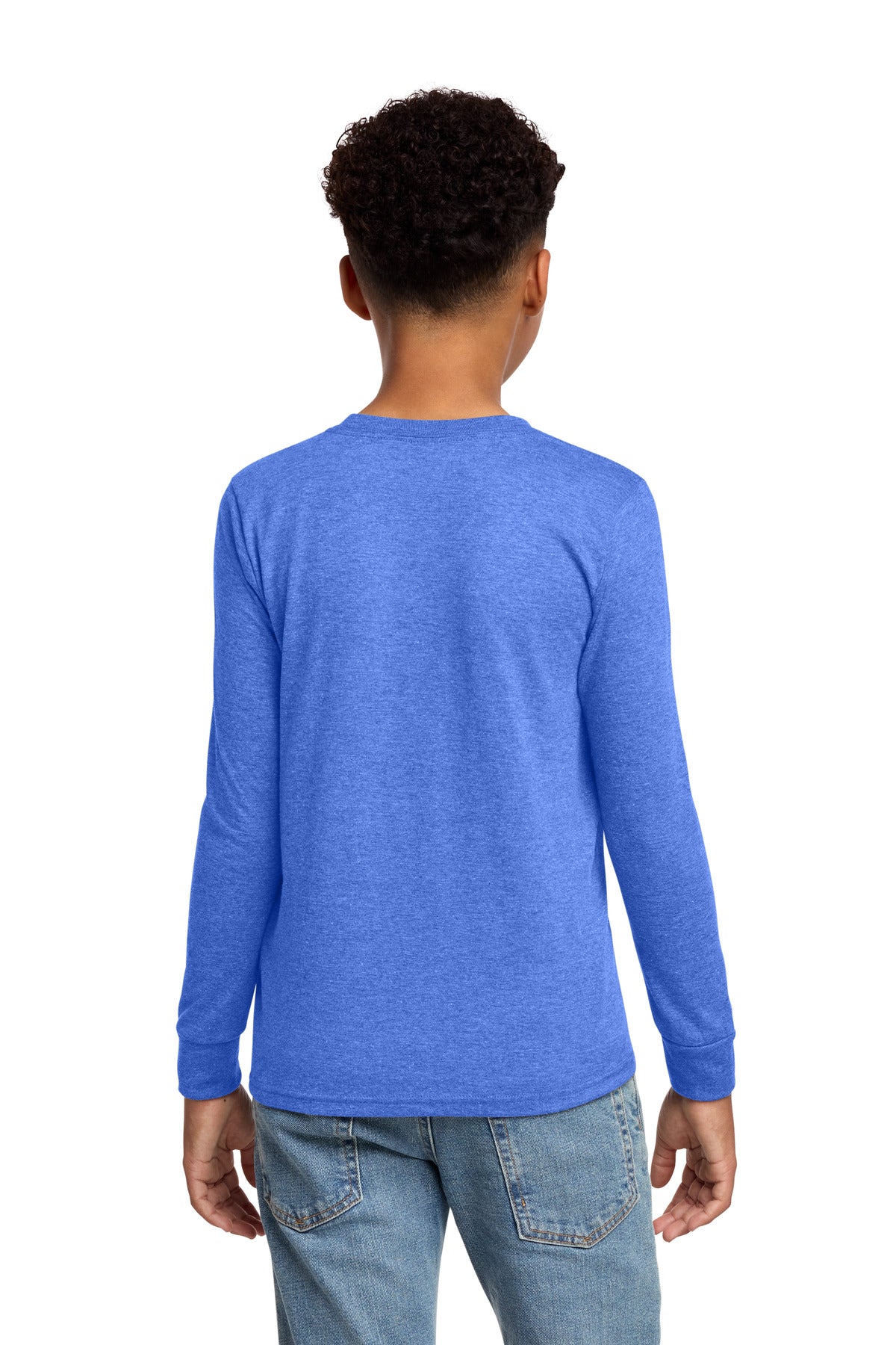 Rear View of RoyalFrost District Youth Perfect Tri Long Sleeve Tee DT132Y plain