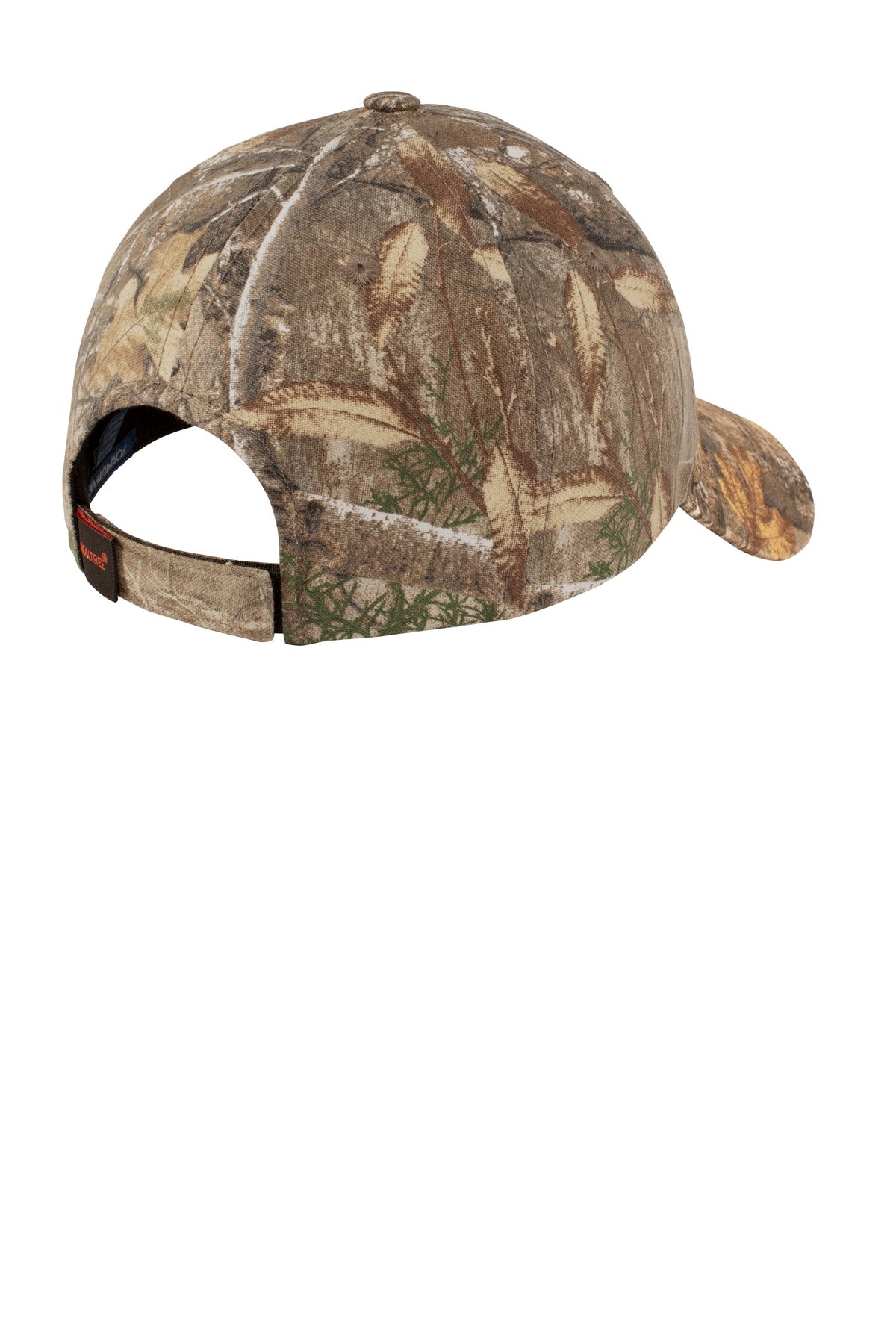 Rear View of RT/Edge Port Authority Pro Camouflage Series Garment-Washed Cap. C871 plain